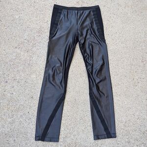 BCBG skinny pants faux leather patchwork M